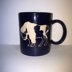 Bison Imprinted Blue Coffee Mug